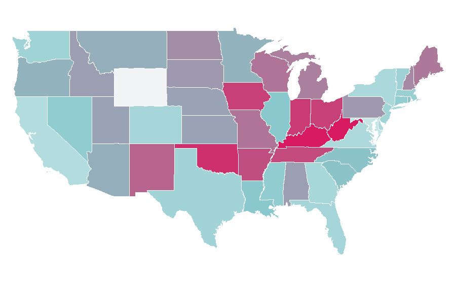 Affinity by region — Gene Simmons, United States