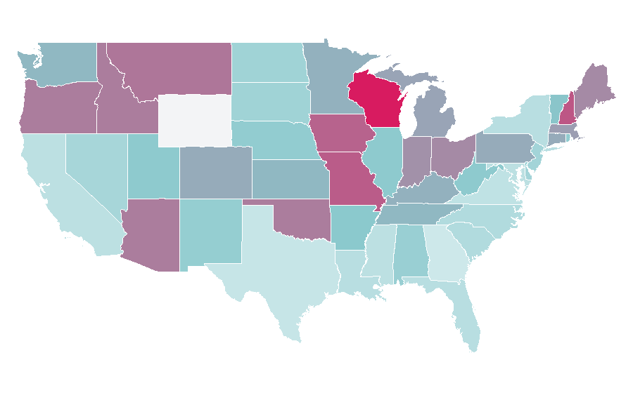 Affinity by region — Gene Wilder, United States