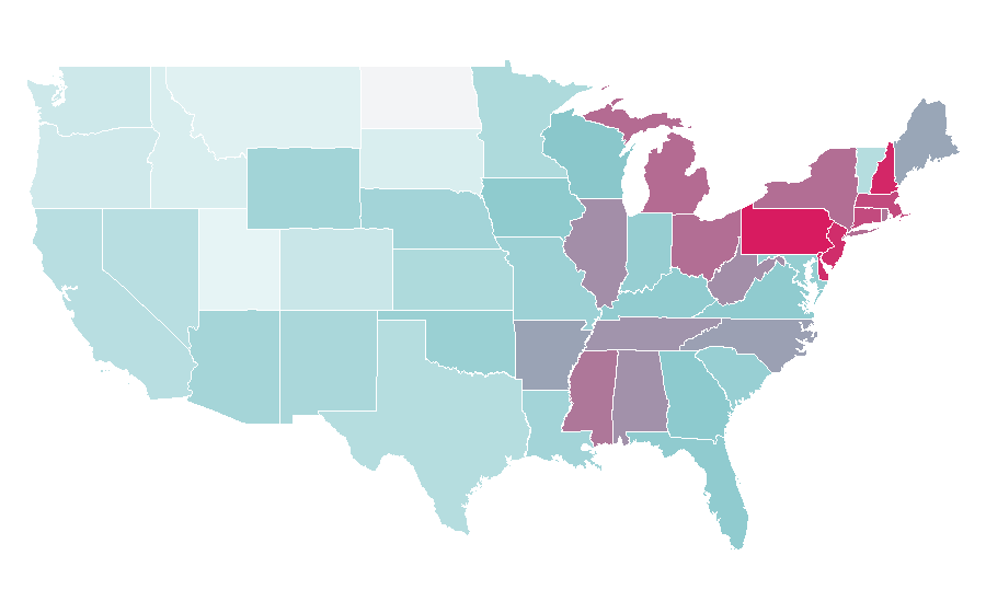 Affinity by region — General Hospital, United States