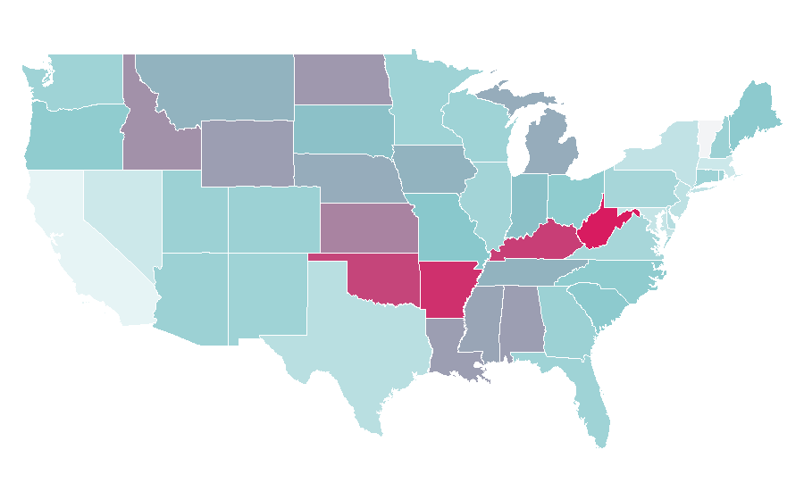 Affinity by region — Genetic testing, United States