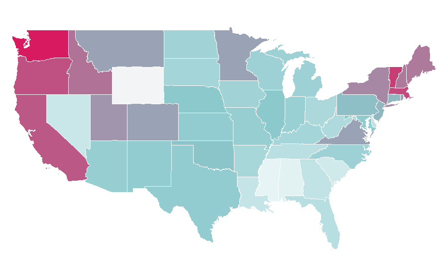 Affinity by region — George Orwell, United States