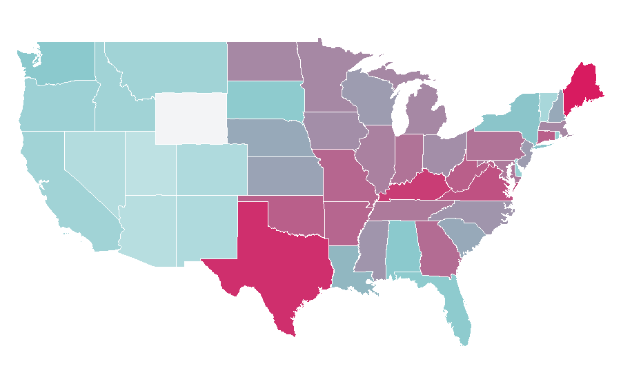 Affinity by region — George W. Bush, United States