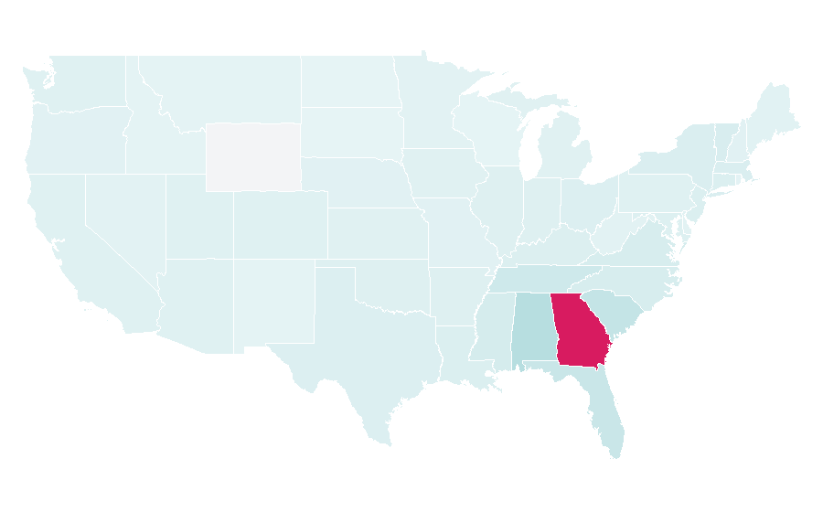 التقارب حسب المنطقة — Georgia (U.S. state), الولايات المتحدة