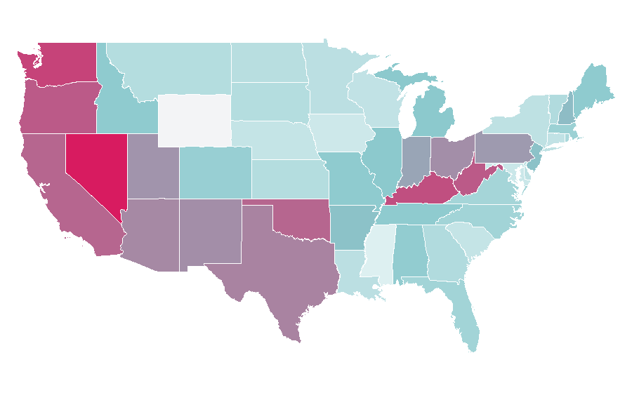 Affinity by region — Gerard Way, United States