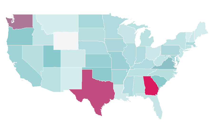 Affinity by region — Germanic languages, United States