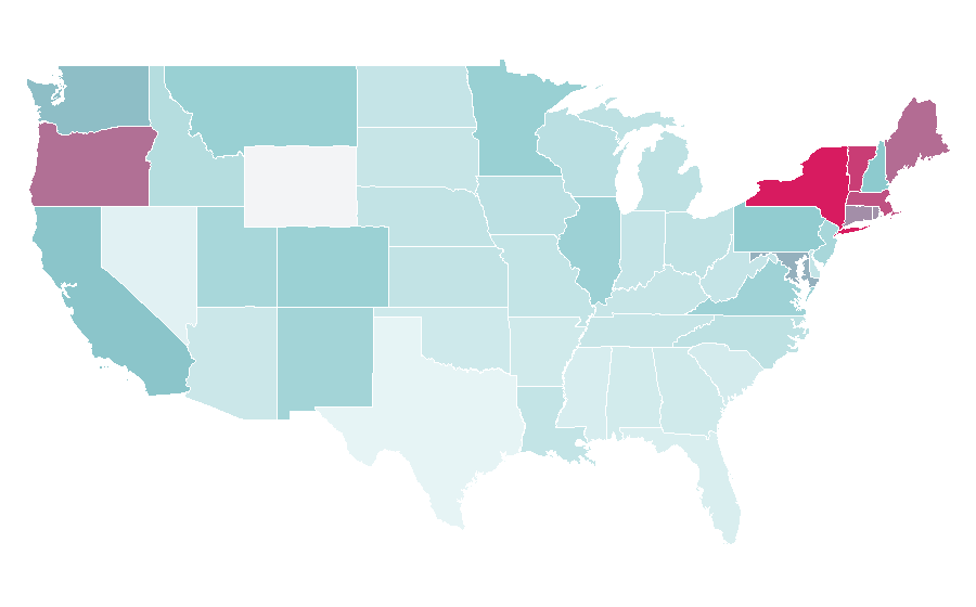 Affinity by region — Gertrude Stein, United States