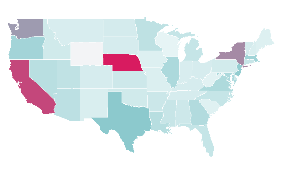 Affinity by region — Gift wrapping, United States