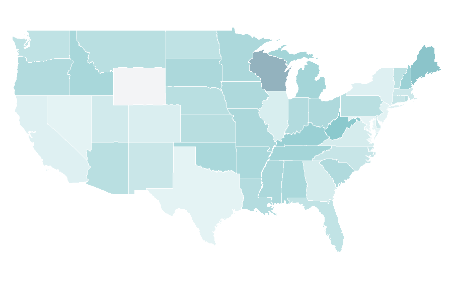 Affinity by region — Gilligan's Island, United States