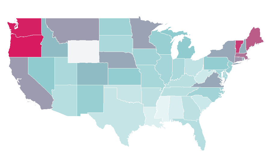Affinity by region — Gin and tonic, United States