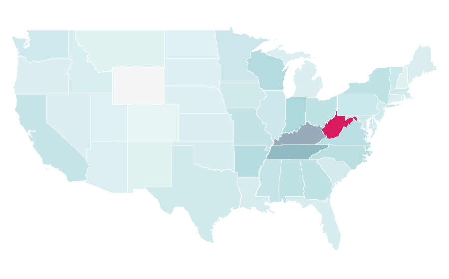Affinity by region — Ginseng, United States