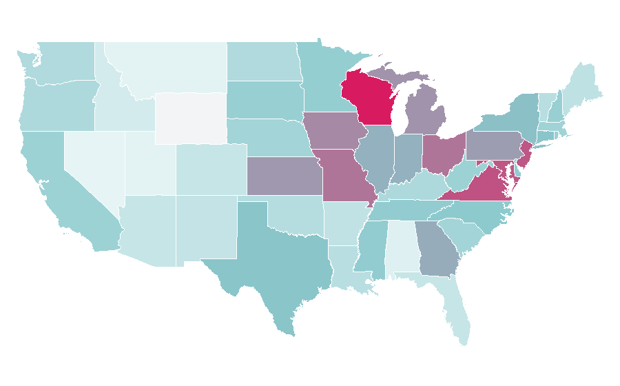 Affinity by region — Girl Scouts, United States