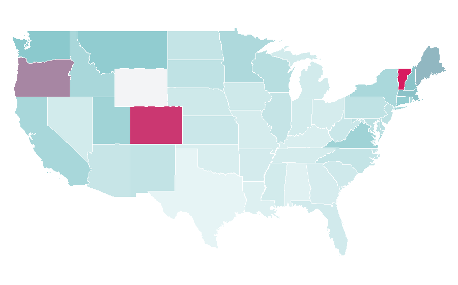 Affinity by region — Giro d'Italia, United States