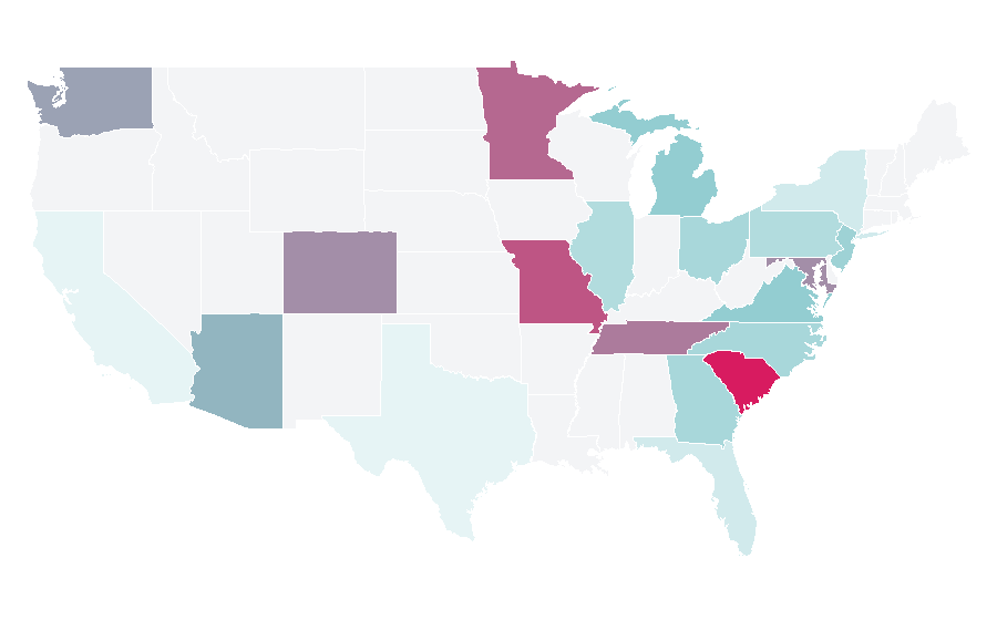 Affinity by region — Give-away shop, United States