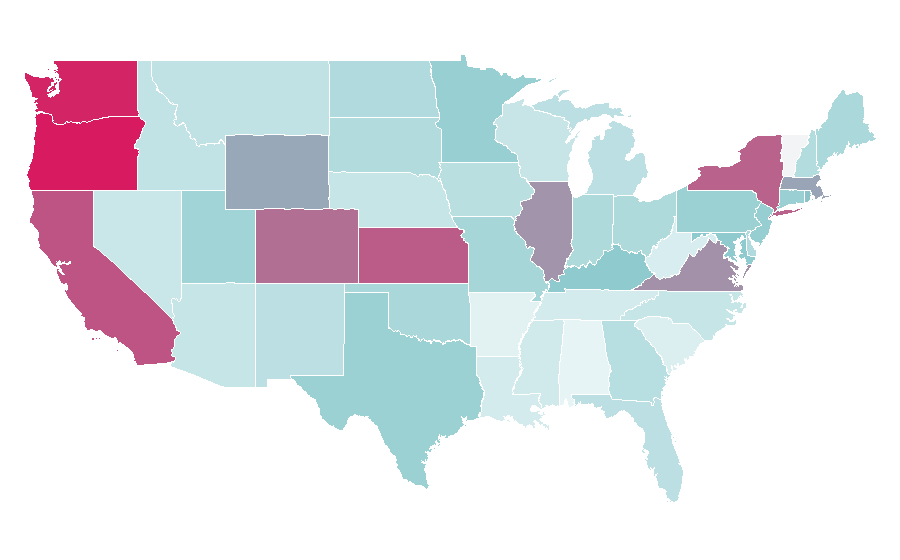 Affinity by region — Gizmodo, United States