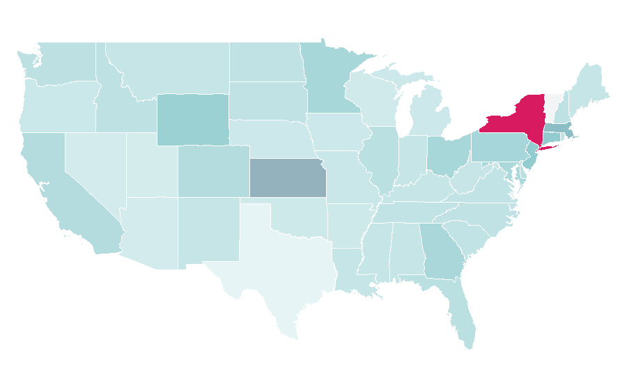 Affinity by region — Glamour (magazine), United States