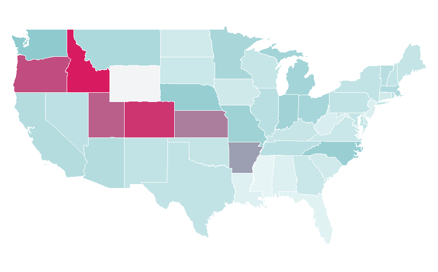 Affinity by region — Glass Animals, United States