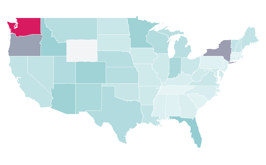 Affinity by region — Glass art, United States