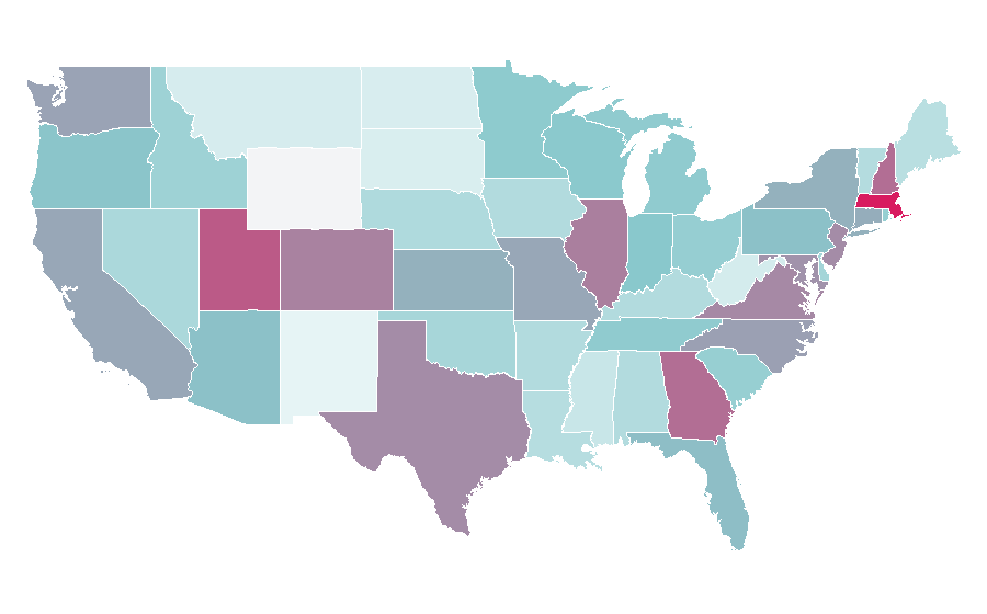Affinity by region — Glassdoor, United States