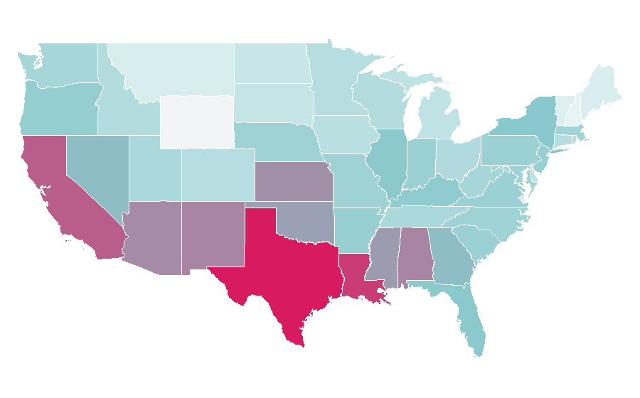 Affinity by region — Glitter, United States