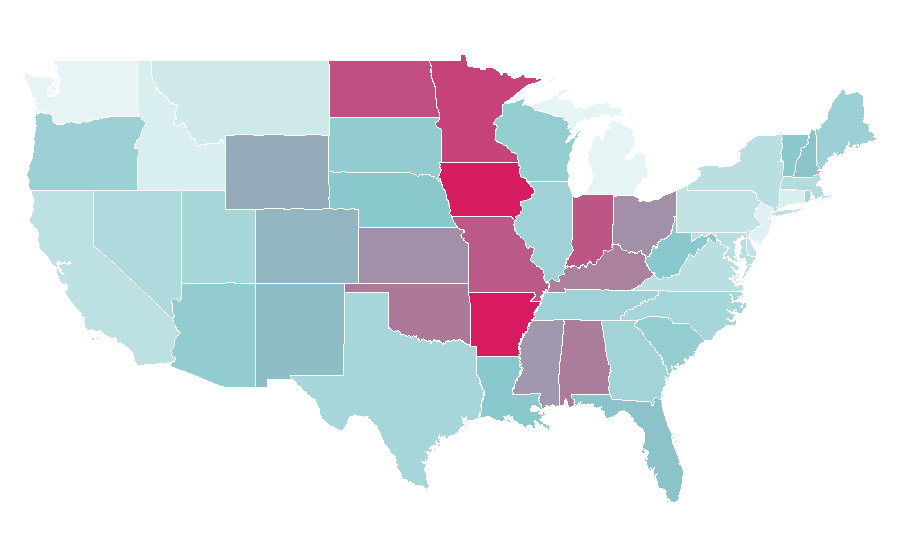 Affinity by region — Global Poker, United States