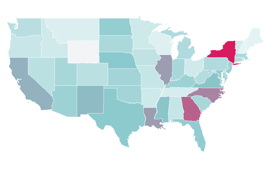 Affinity by region — Global warming, United States