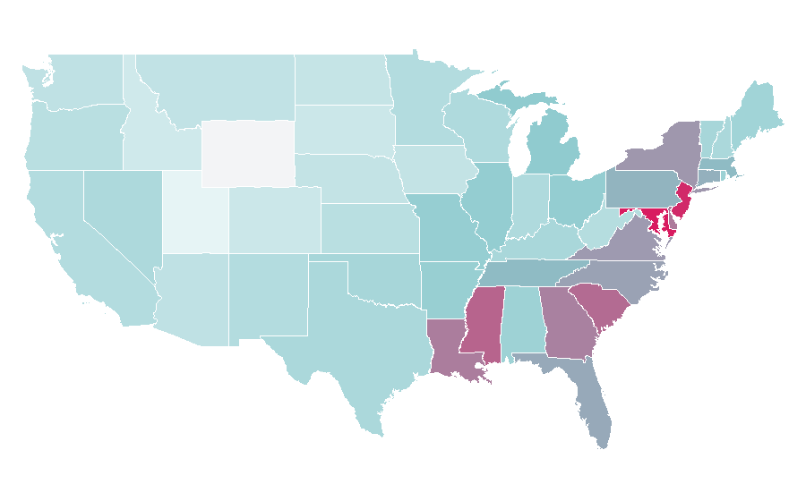 Affinity by region — Gloria Gaynor, United States