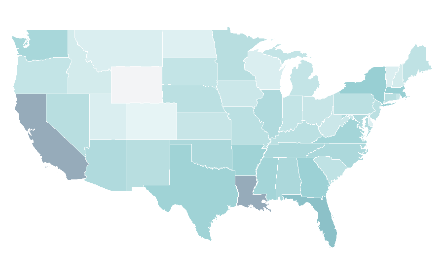 Affinität nach Region — Gluten, USA