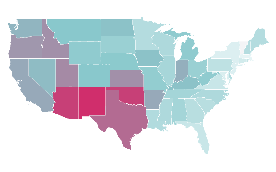 Affinity by region — Godzilla movies, United States