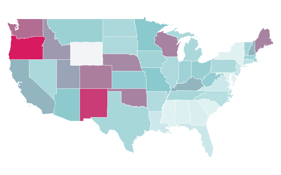 Affinity by region — Gojira (band), United States
