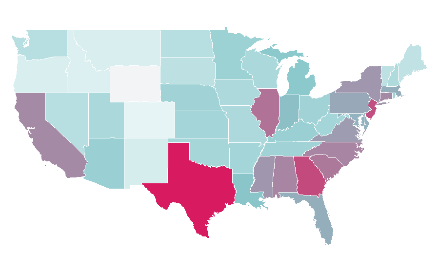 Affinity by region — gold necklaces, United States