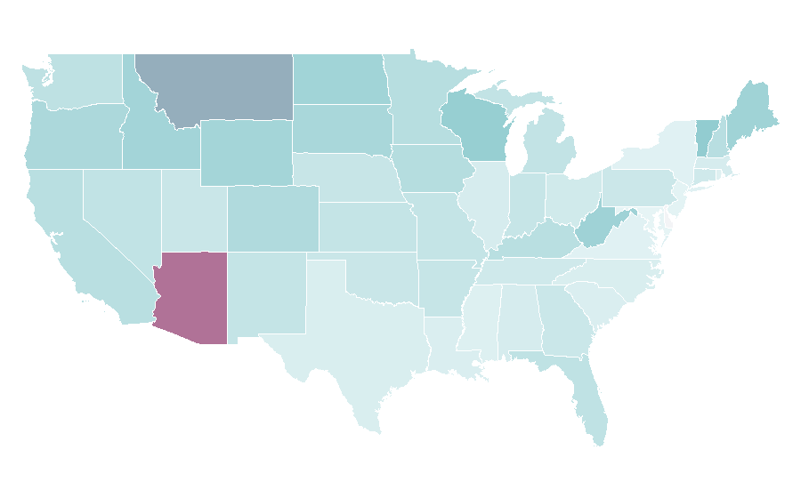 Affinity by region — Gold rush, United States