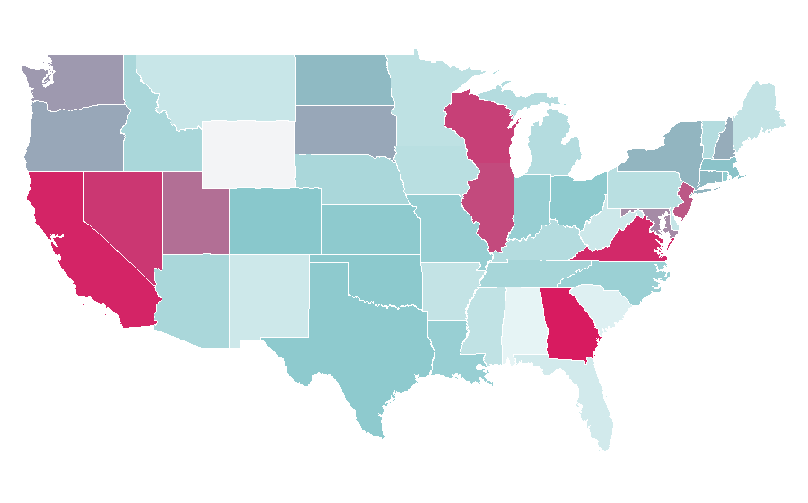 Affinity by region — Google Hangouts, United States