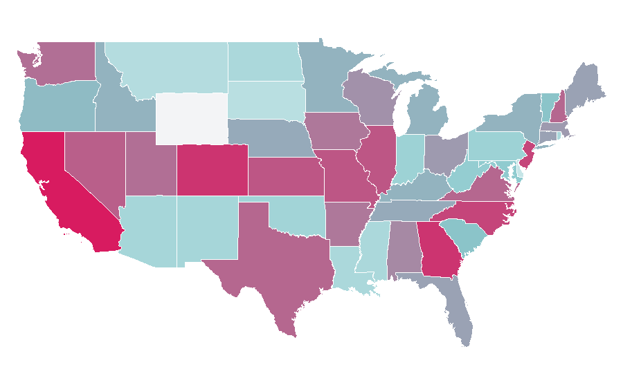 Affinity by region — Google Nest, United States