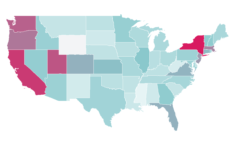 Affinity by region — Google Trends, United States