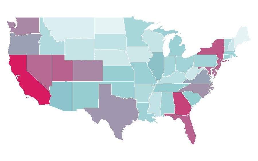 Affinity by region — Google Voice, United States