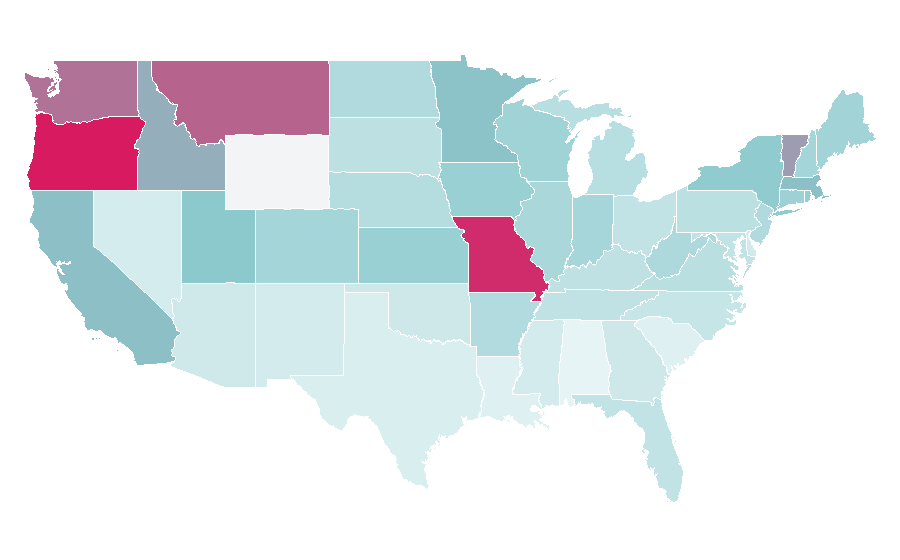 Affinity by region — Gooseberry, United States