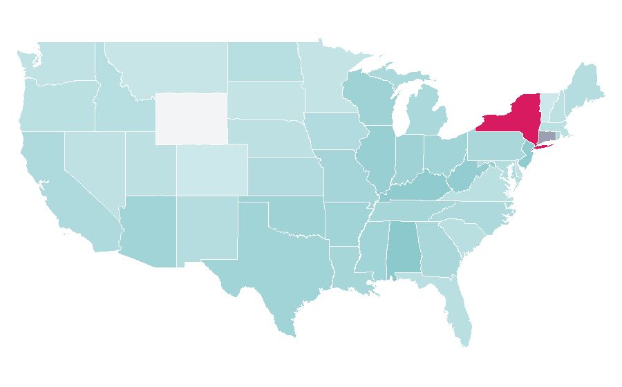 Affinity by region — Gotham (TV series), United States