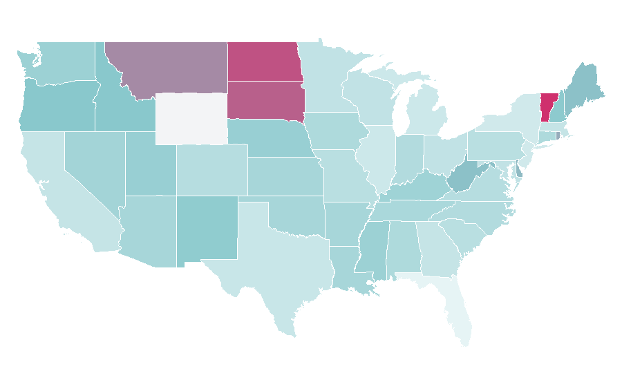 Affinity by region — Gothic metal, United States