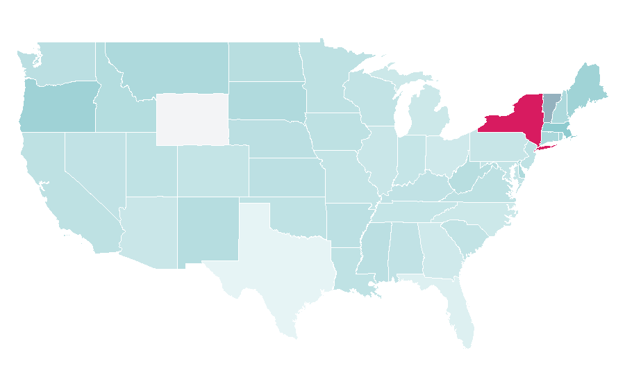 Affinity by region — Gourmet (magazine), United States