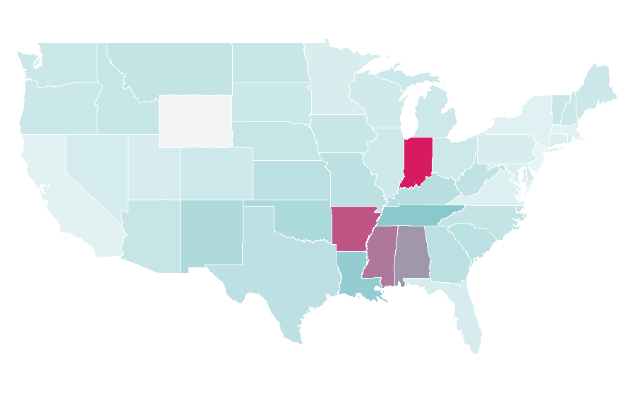 Affinity by region — GPS tracking unit, United States