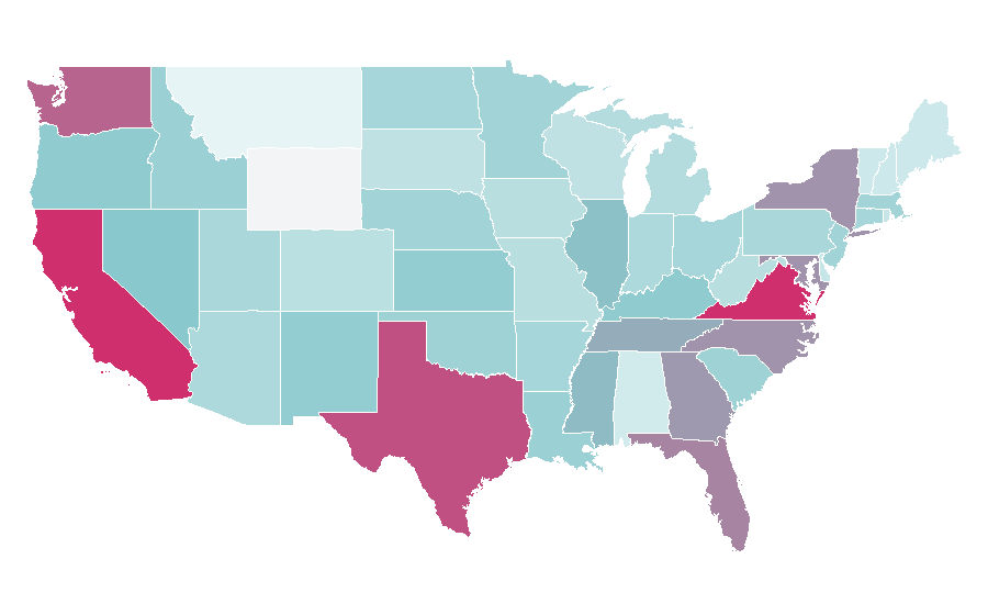 Affinity by region — Grammar, United States