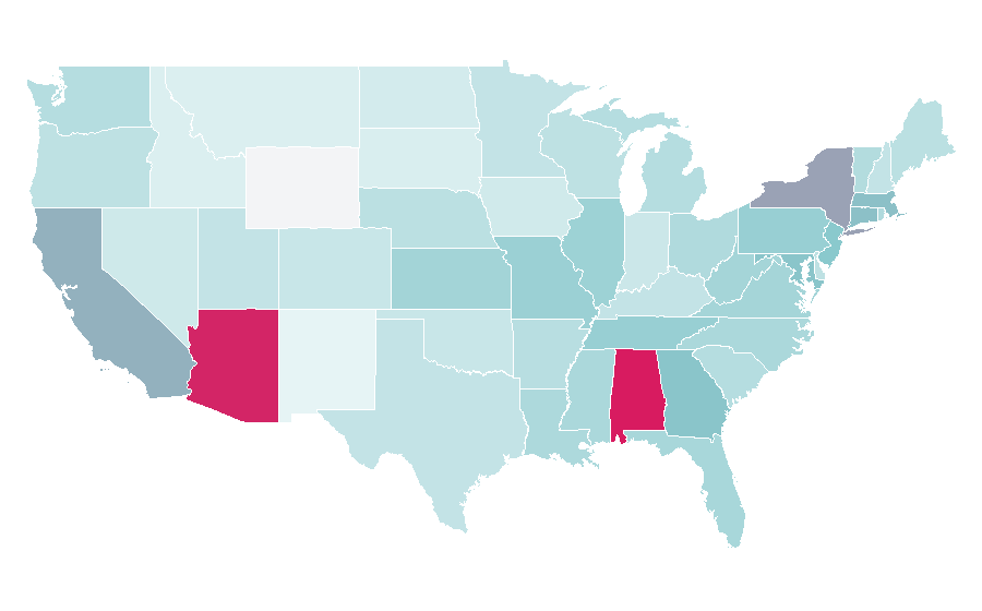 Affinity by region — Grammy Award, United States