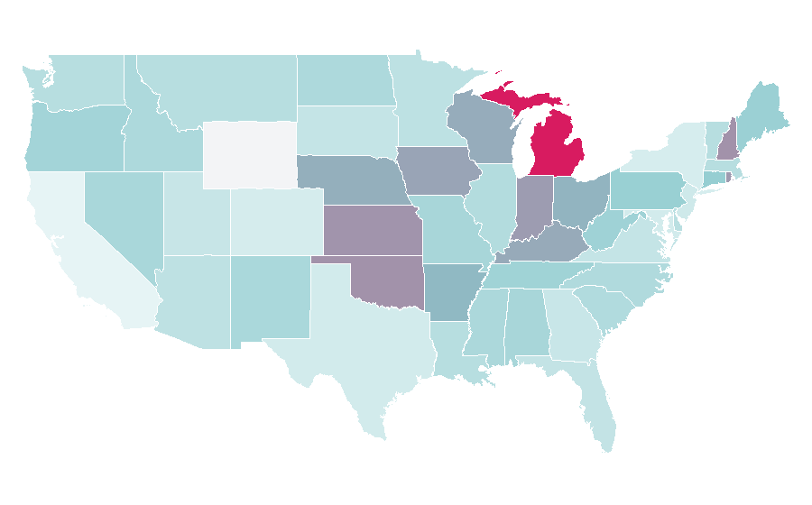 Affinity by region — Grand Funk Railroad, United States