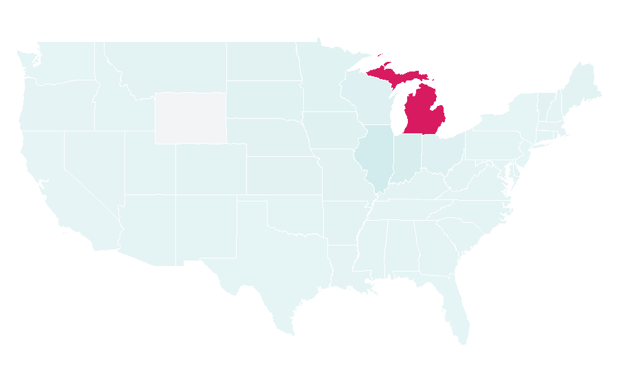 Affinity by region — Grand Valley State University, United States