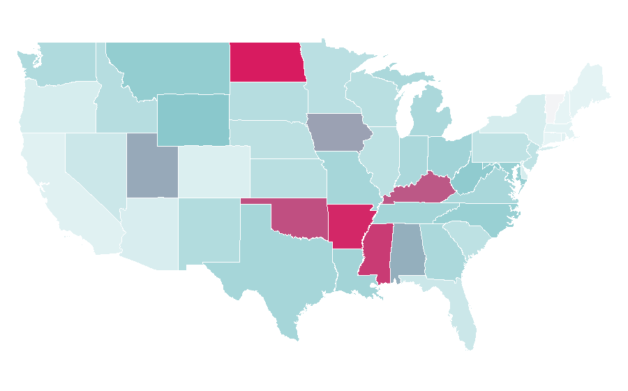 Affinity by region — Granny (Looney Tunes), United States