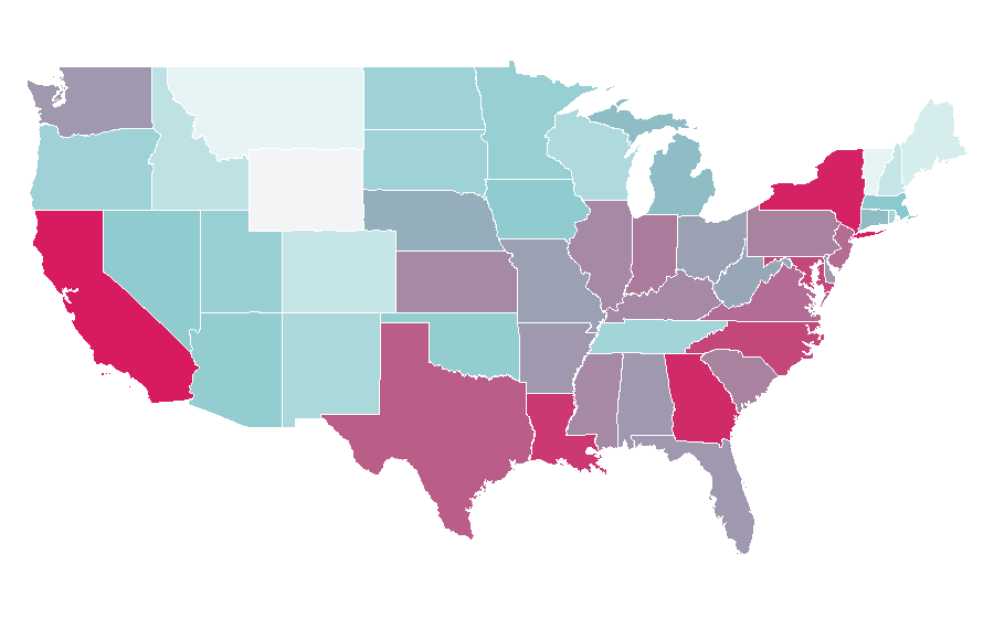 Affinité par région — Grape, États-Unis