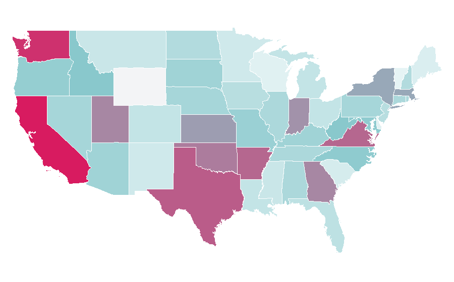 Affinity by region — Graphics processing unit, United States