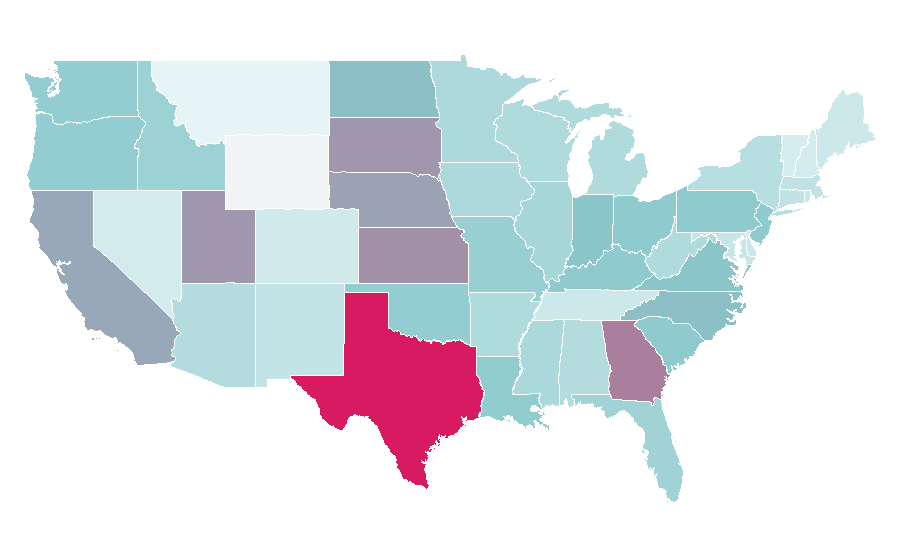 Affinität nach Region — Grass, USA