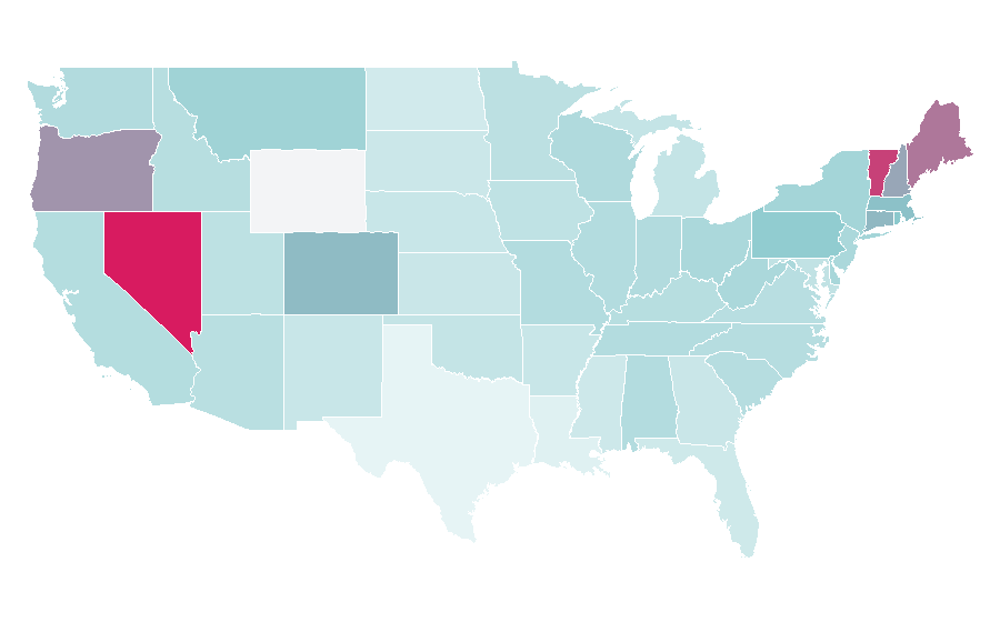Affinity by region — Grateful Dead, United States