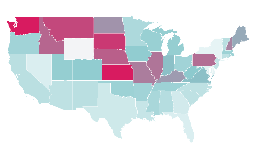 Affinity by region — Great Pyramid of Giza, United States